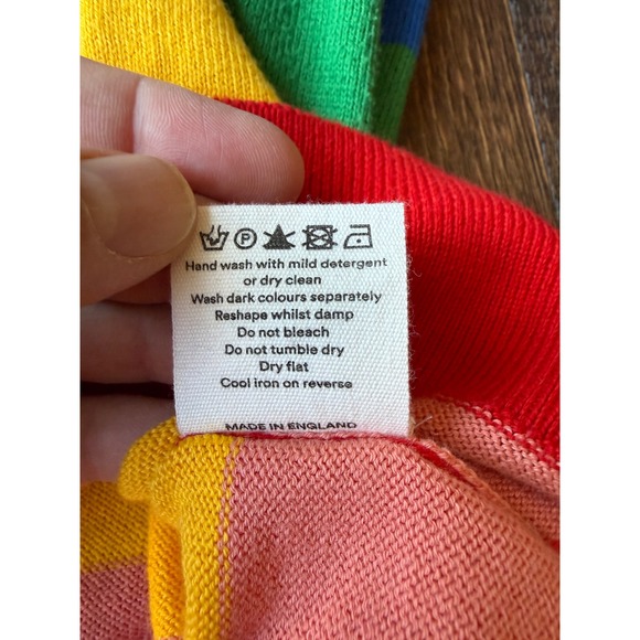 Chinti & Parker Rainbow Striped Sweater Dress Open Back Tie Detail Small UK - Picture 12 of 12